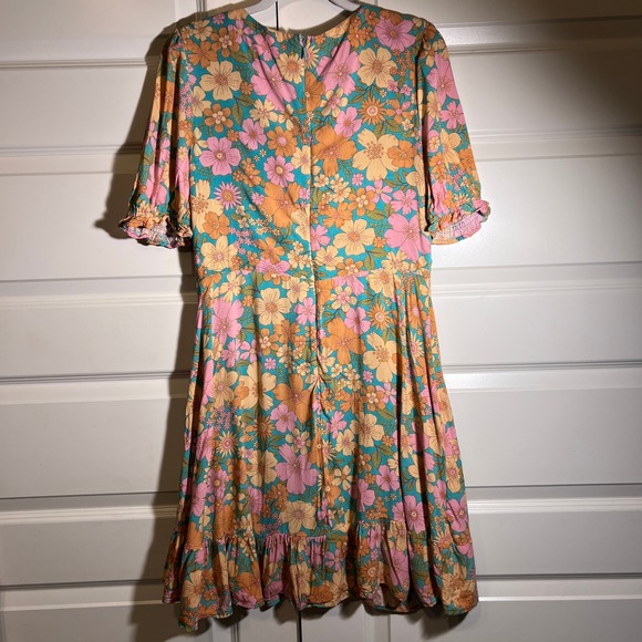 Petal & Pup Jefree Retro Floral Print Midi Dress, Women's US Size 10 - Picture 7 of 15